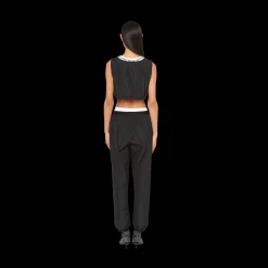 Black Technical Silk Joggers | Miu Miu