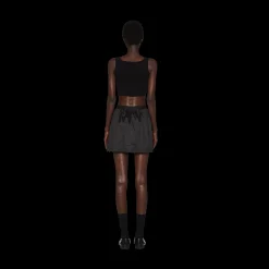 Black Technical Silk Miniskirt | Miu Miu