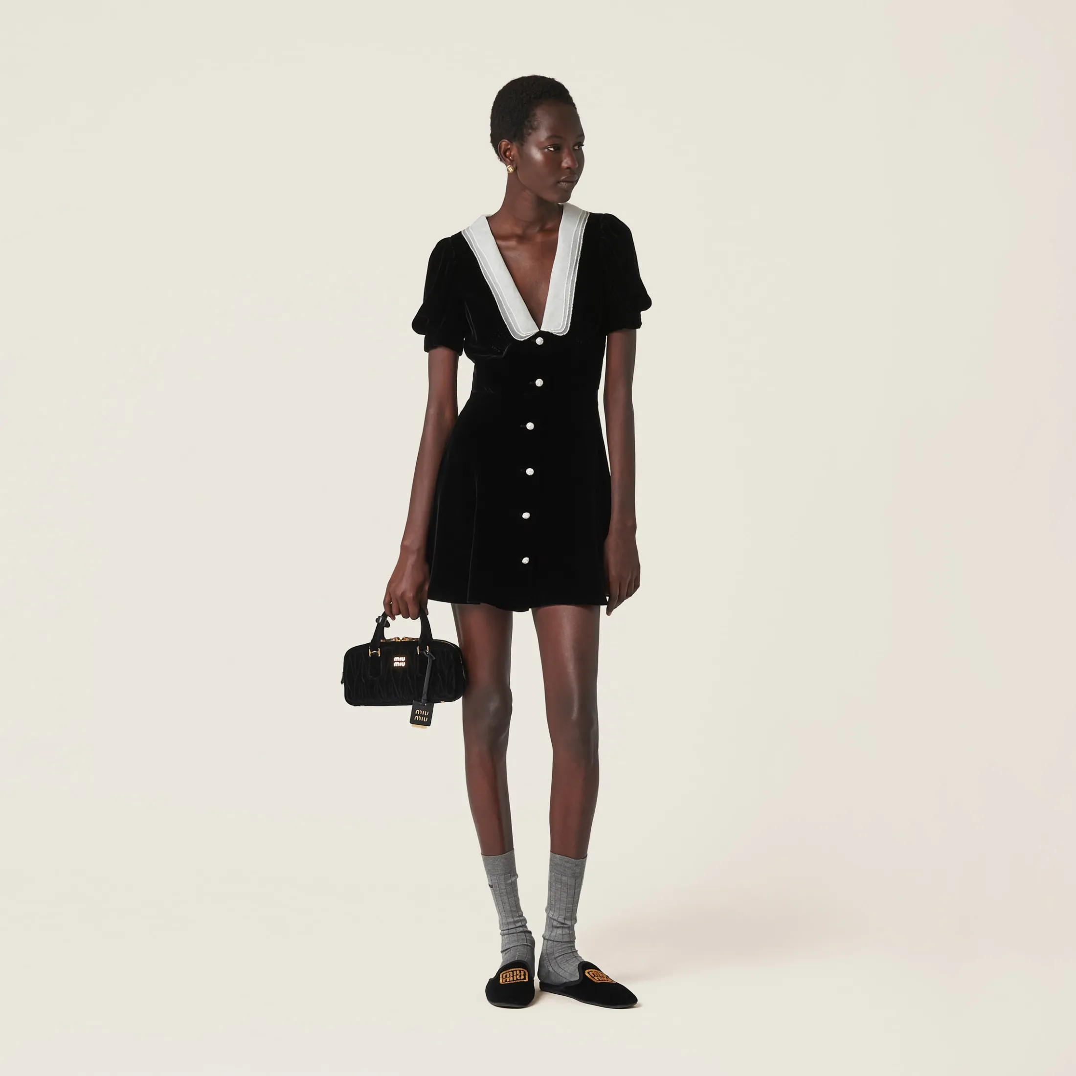 Black Velvet Minidress | Miu Miu