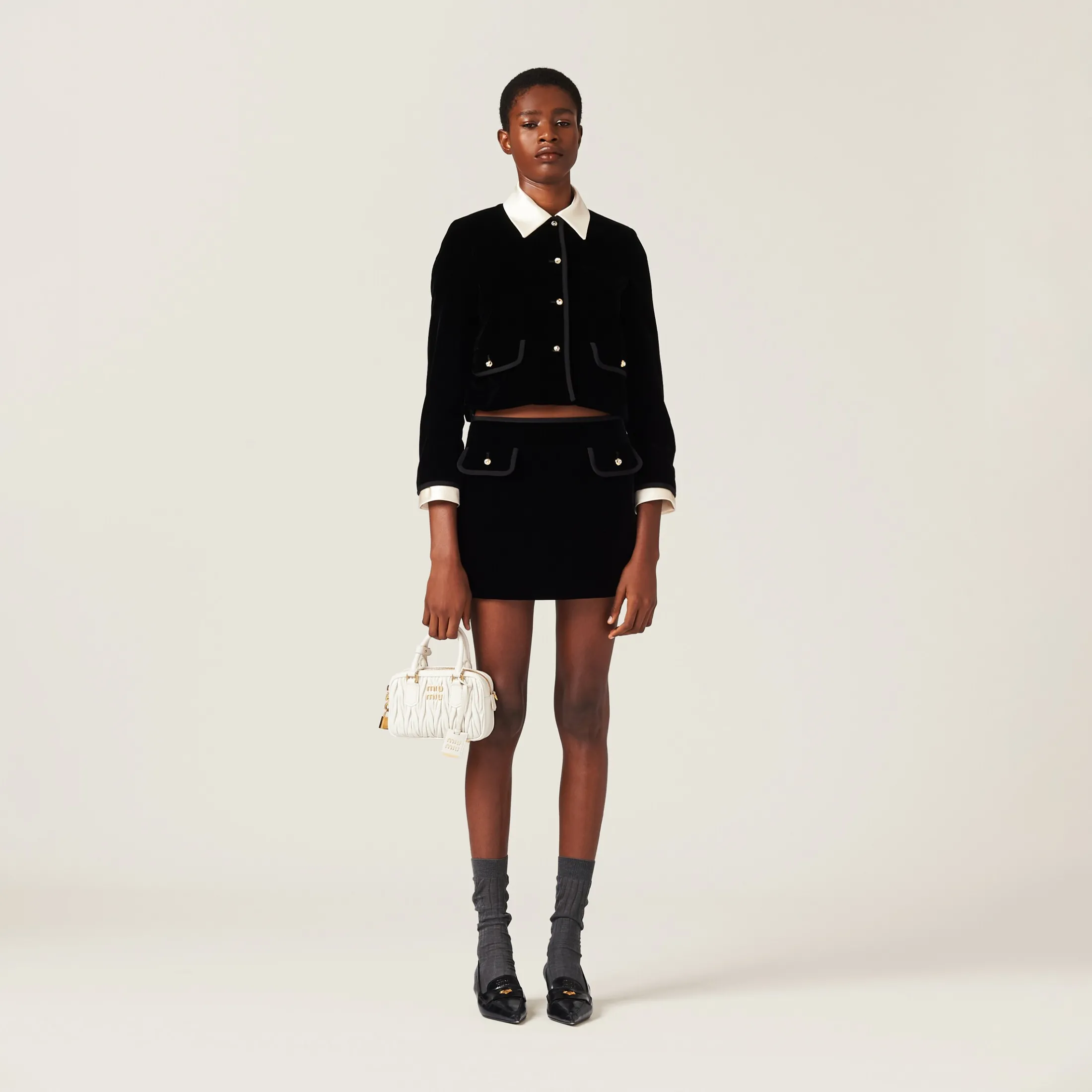 Black Velvet Miniskirt | Miu Miu