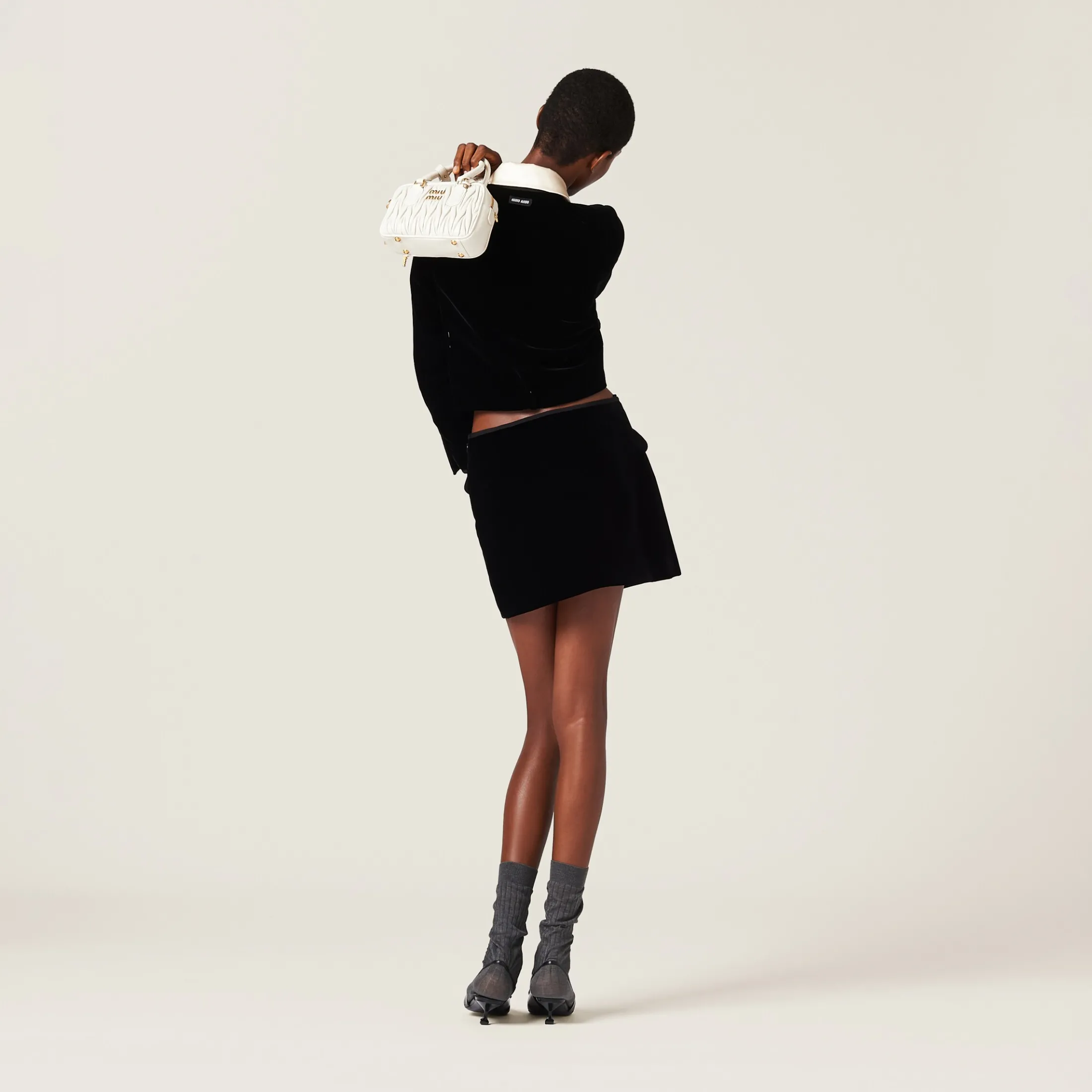 Black Velvet Miniskirt | Miu Miu