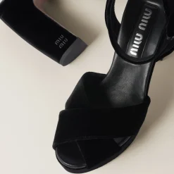 Black Velvet Sandals | Miu Miu