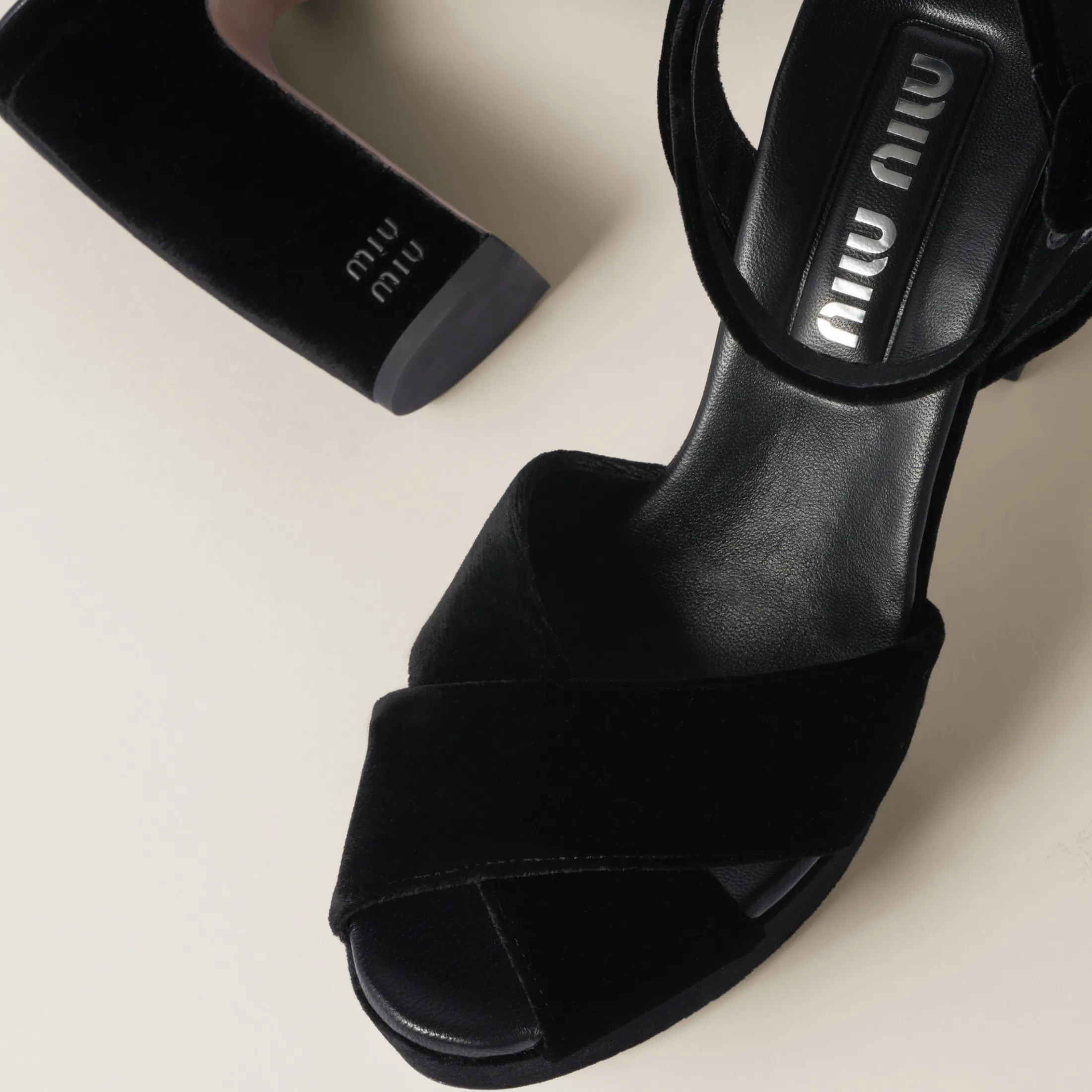 Black Velvet Sandals | Miu Miu
