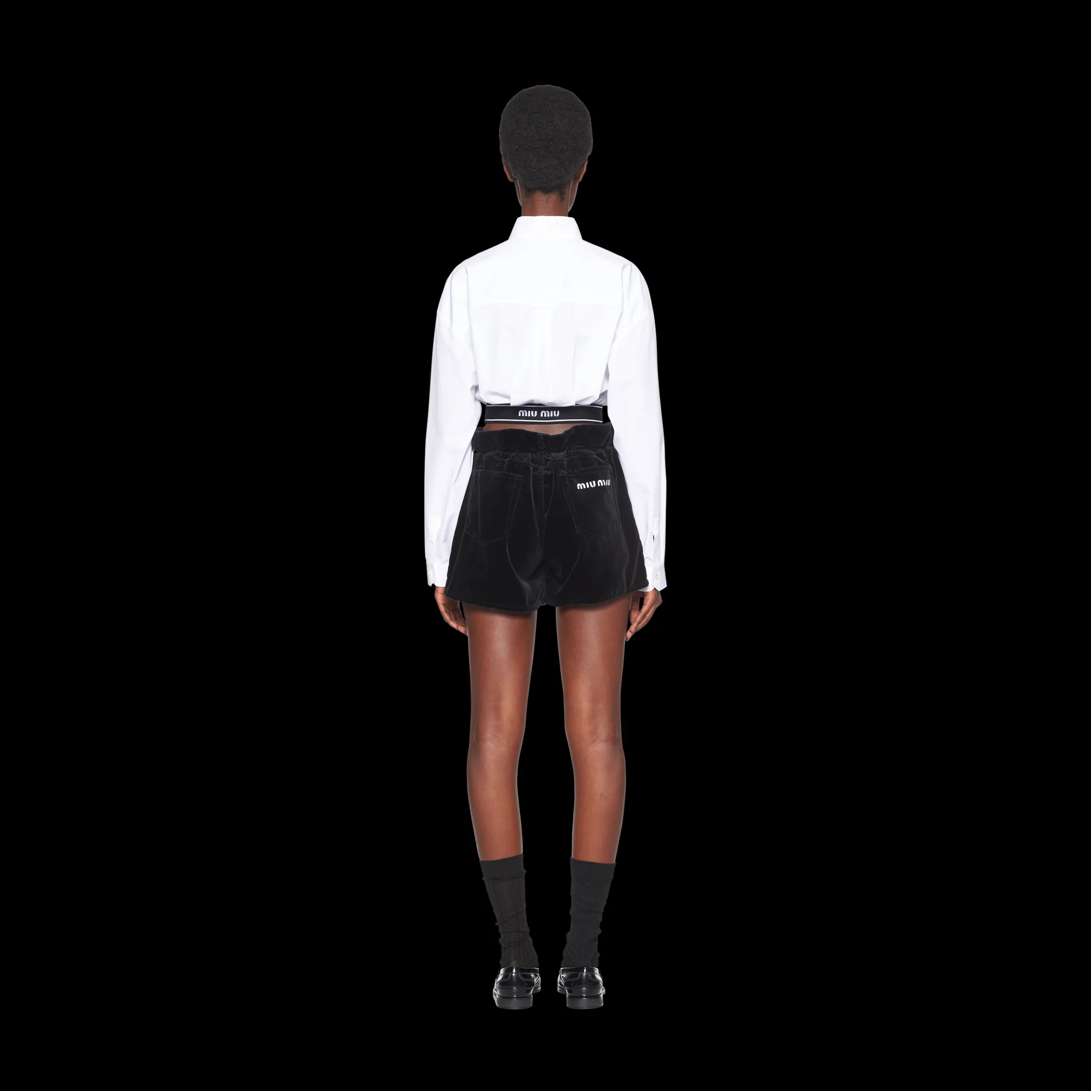 Black Velvet Shorts | Miu Miu