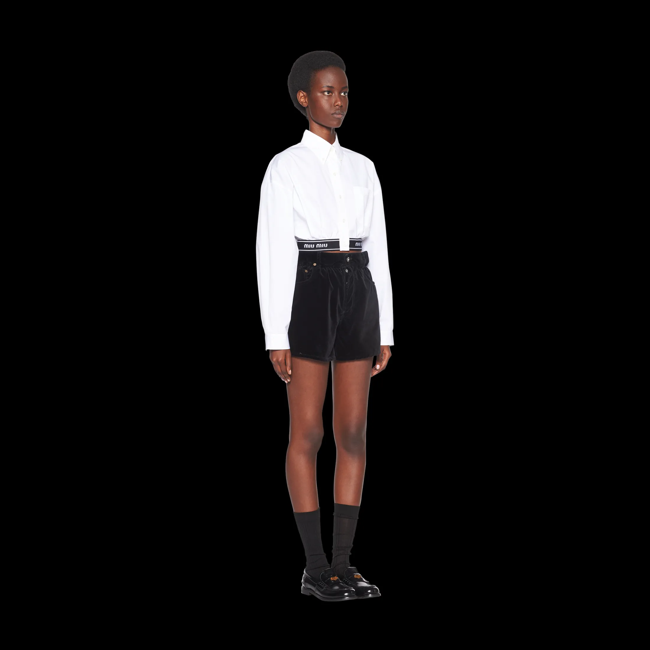 Black Velvet Shorts | Miu Miu