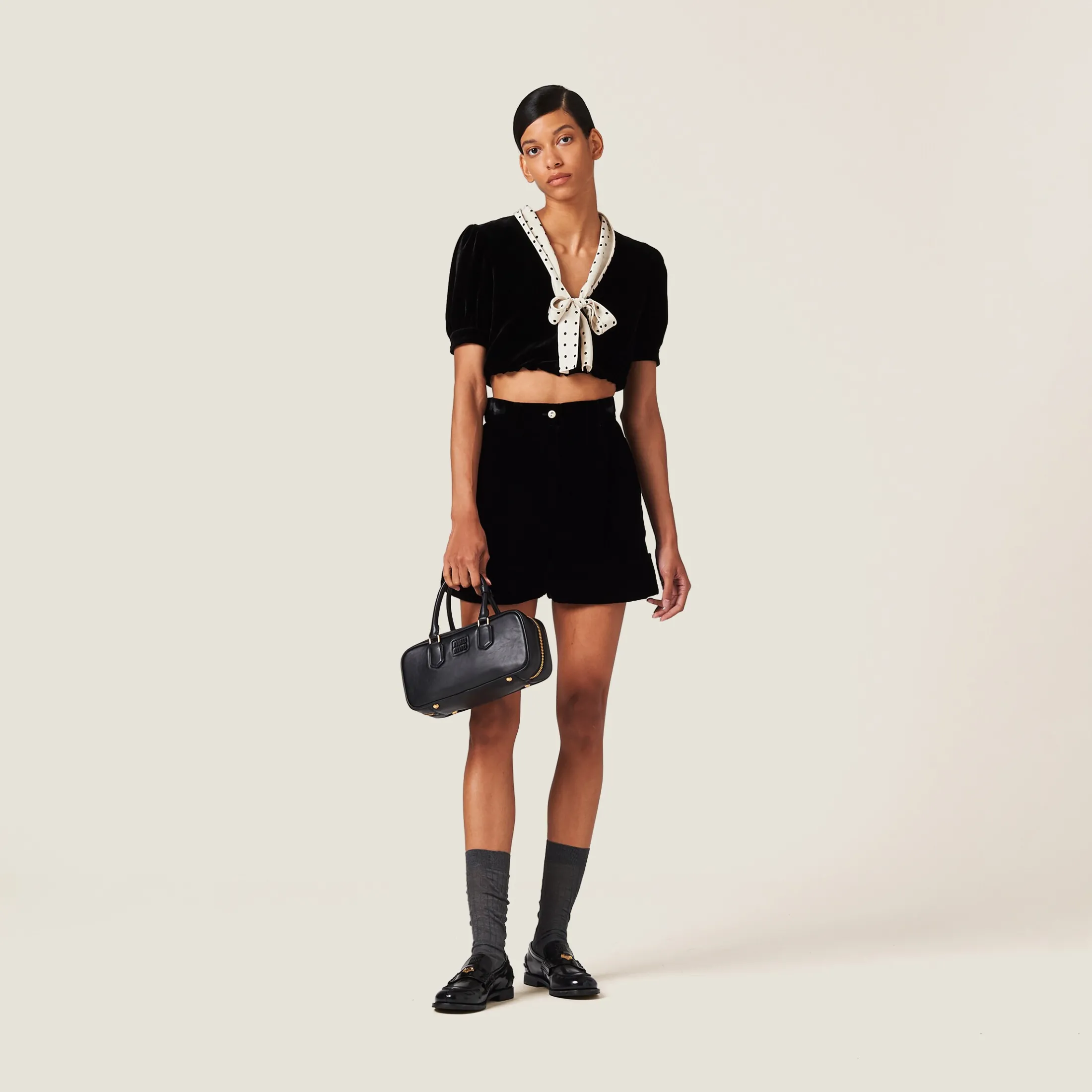 Black Velvet Top | Miu Miu