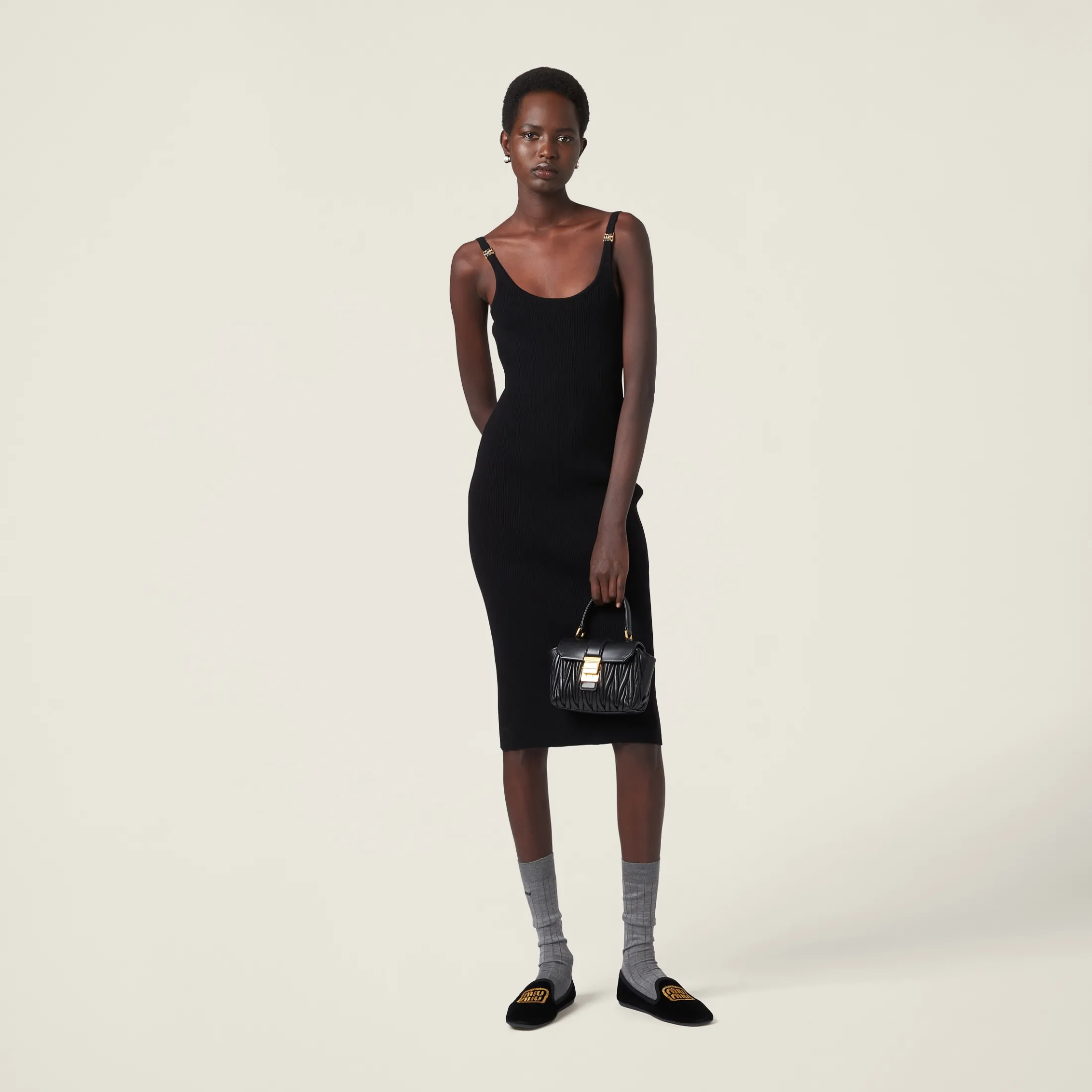 Black Viscose Dress | Miu Miu