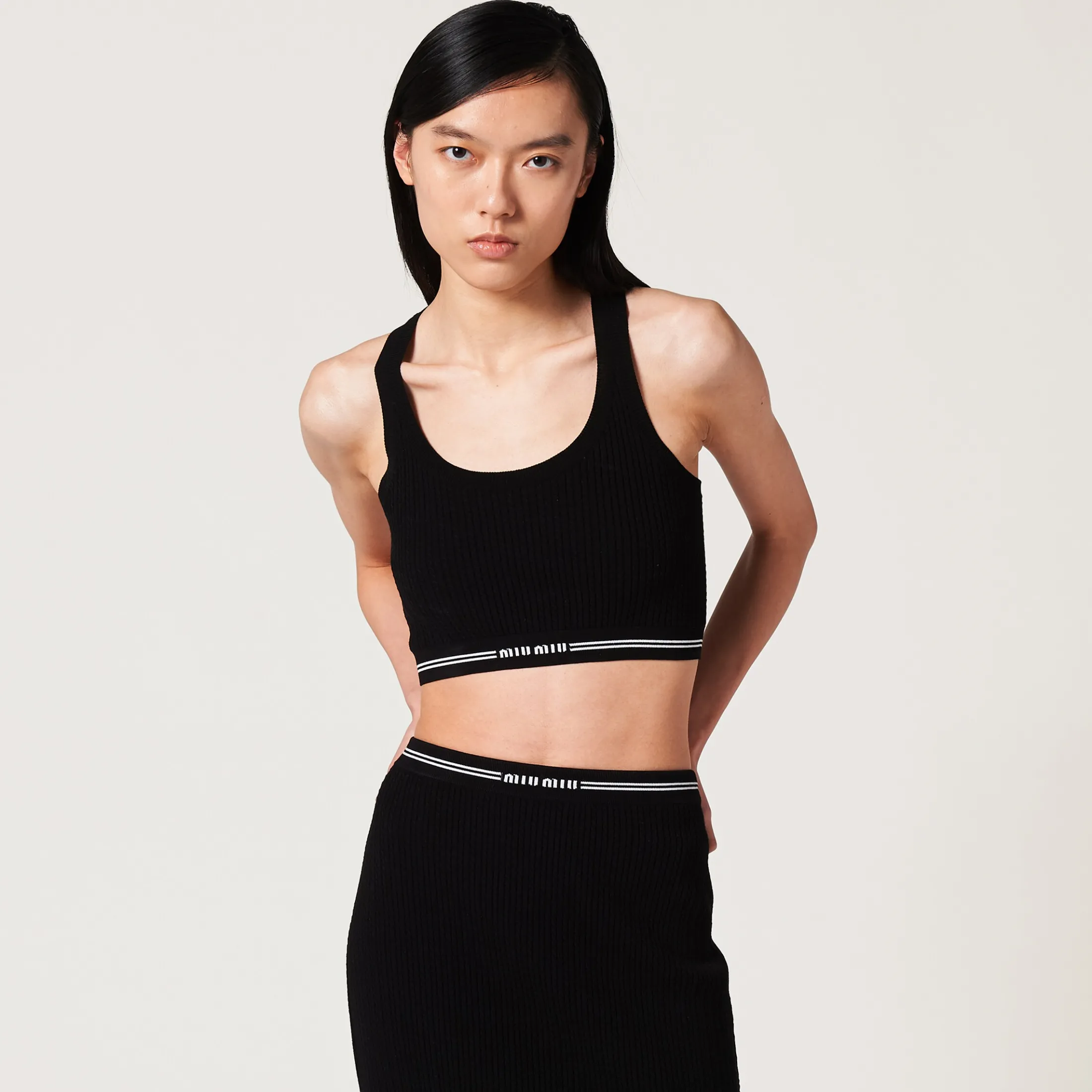 Black Viscose Skirt | Miu Miu