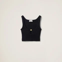 Black Viscose Top | Miu Miu