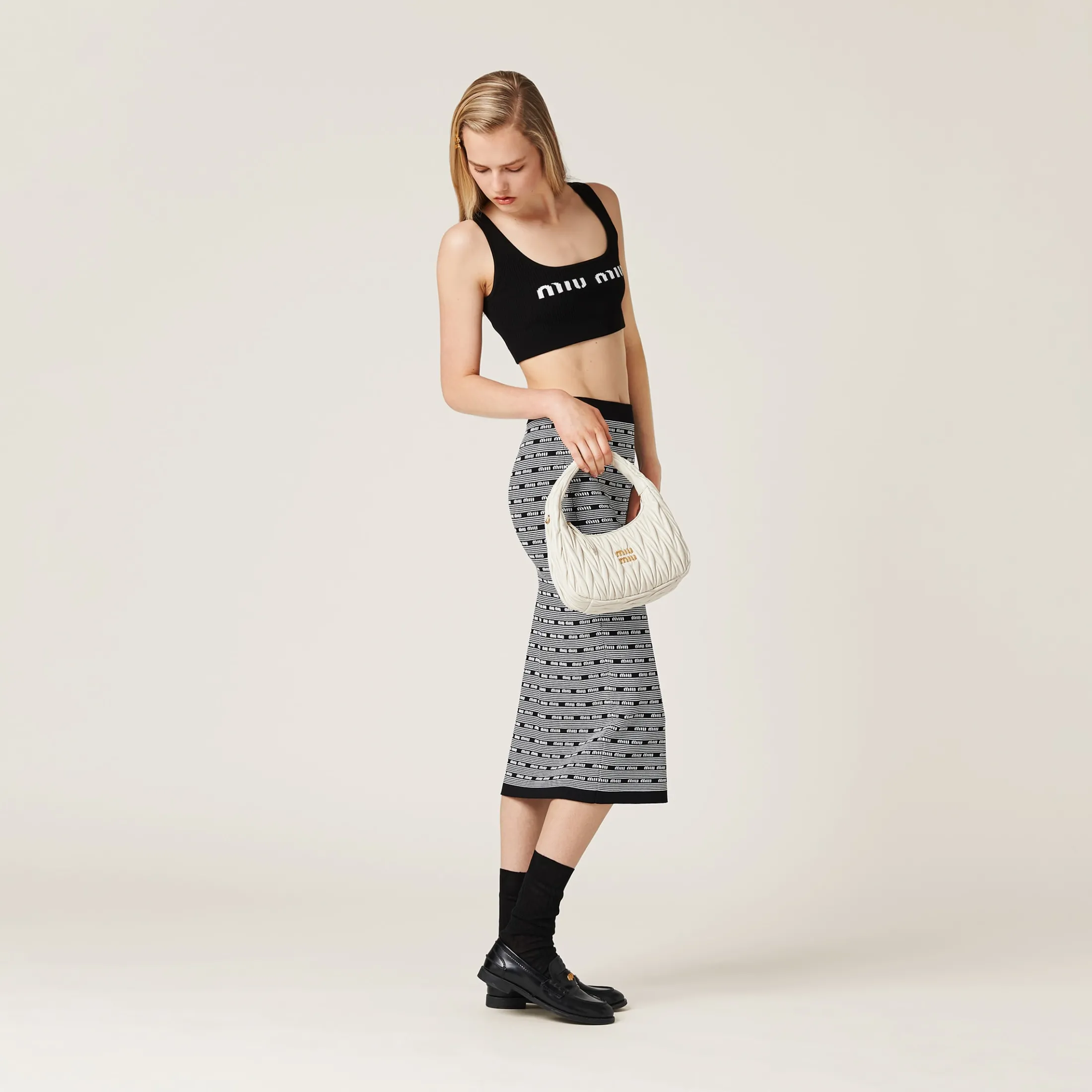 Black Viscose Top | Miu Miu
