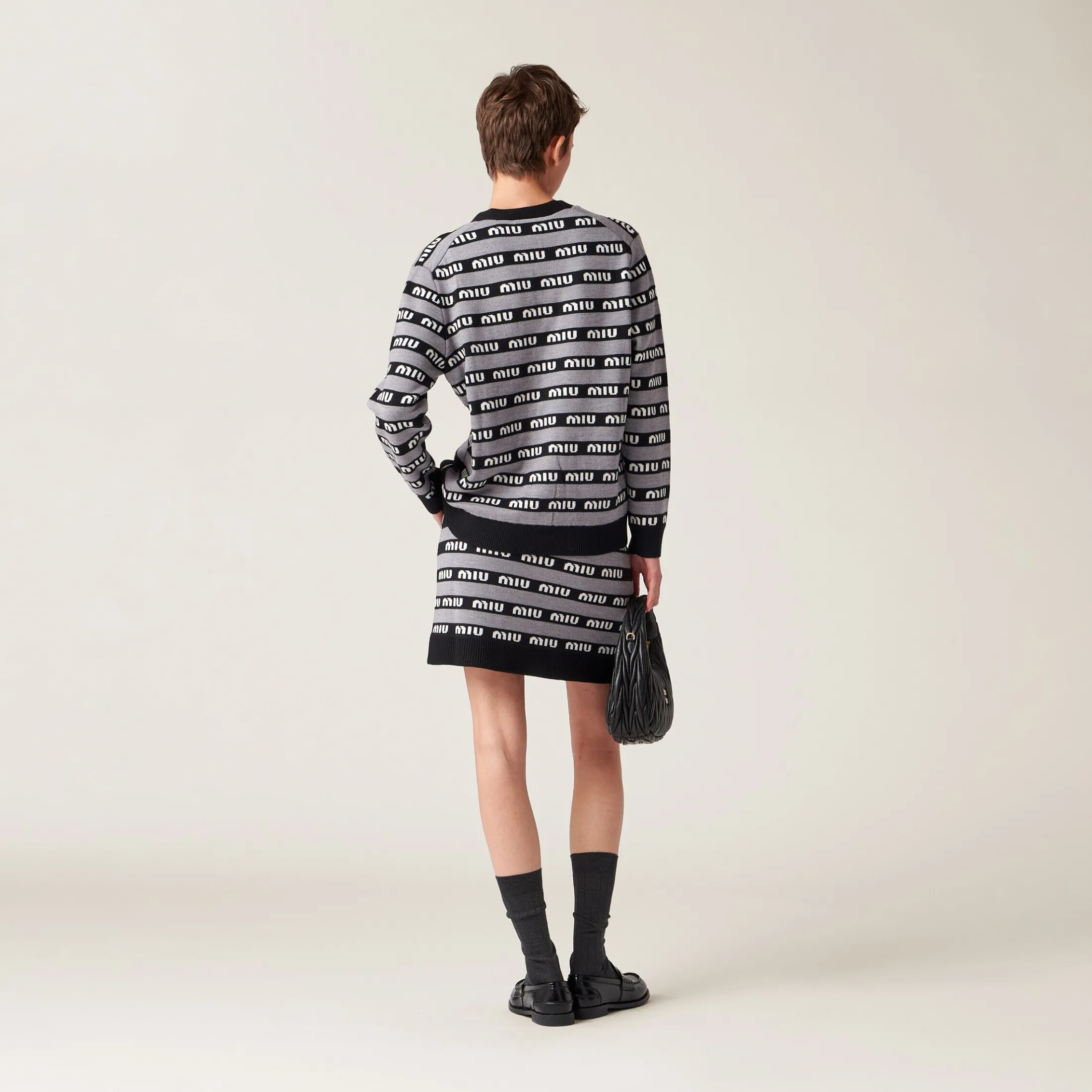 Black Wool Cardigan | Miu Miu