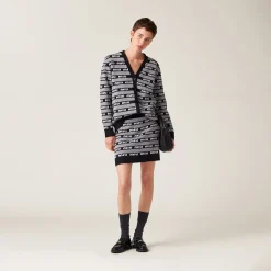 Black Wool Cardigan | Miu Miu