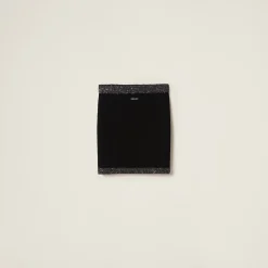Black/black Cashmere Miniskirt | Miu Miu