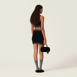 Black/black Cashmere Miniskirt | Miu Miu