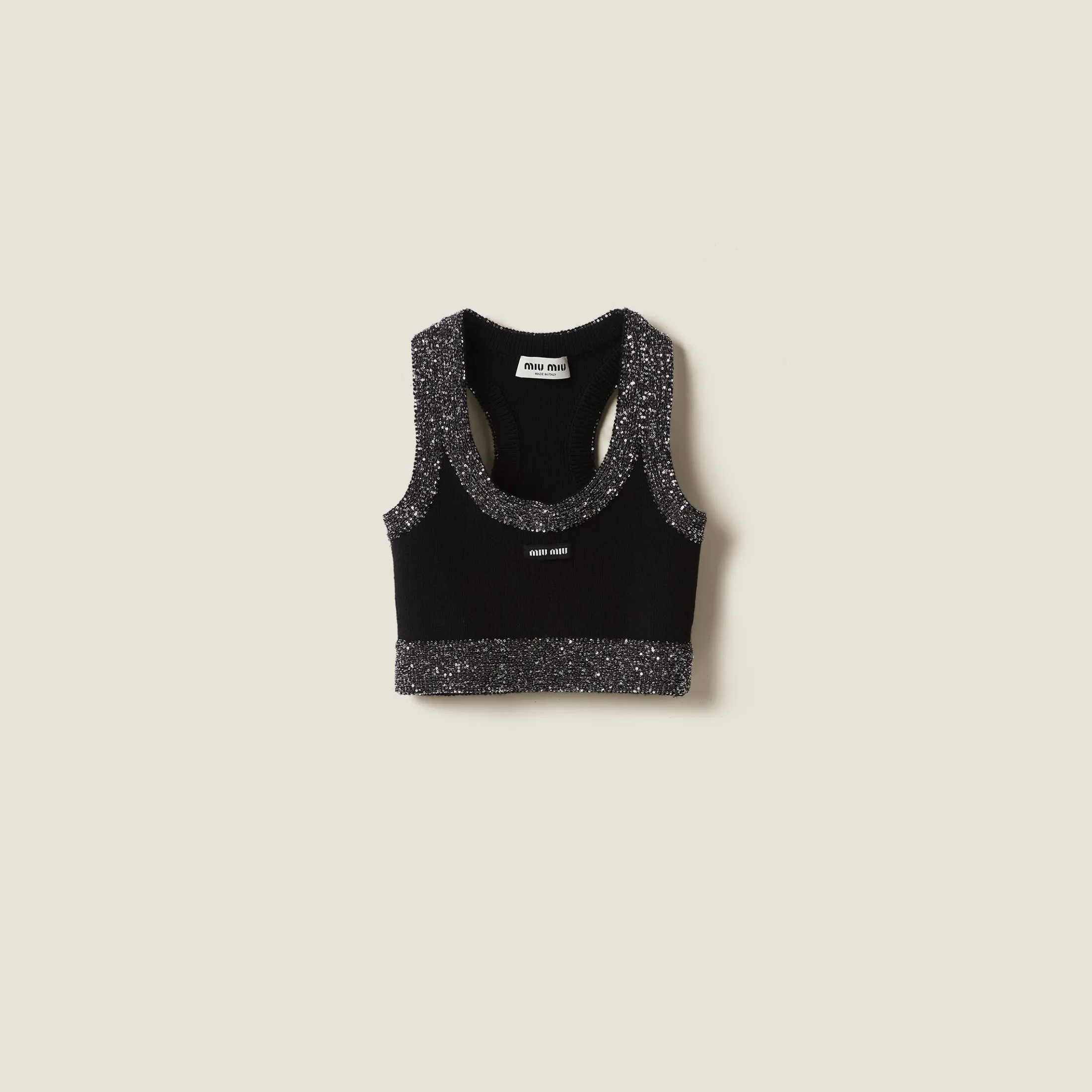 Black/black Cashmere Top | Miu Miu