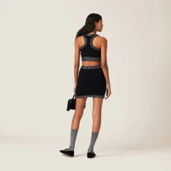 Black/black Cashmere Top | Miu Miu