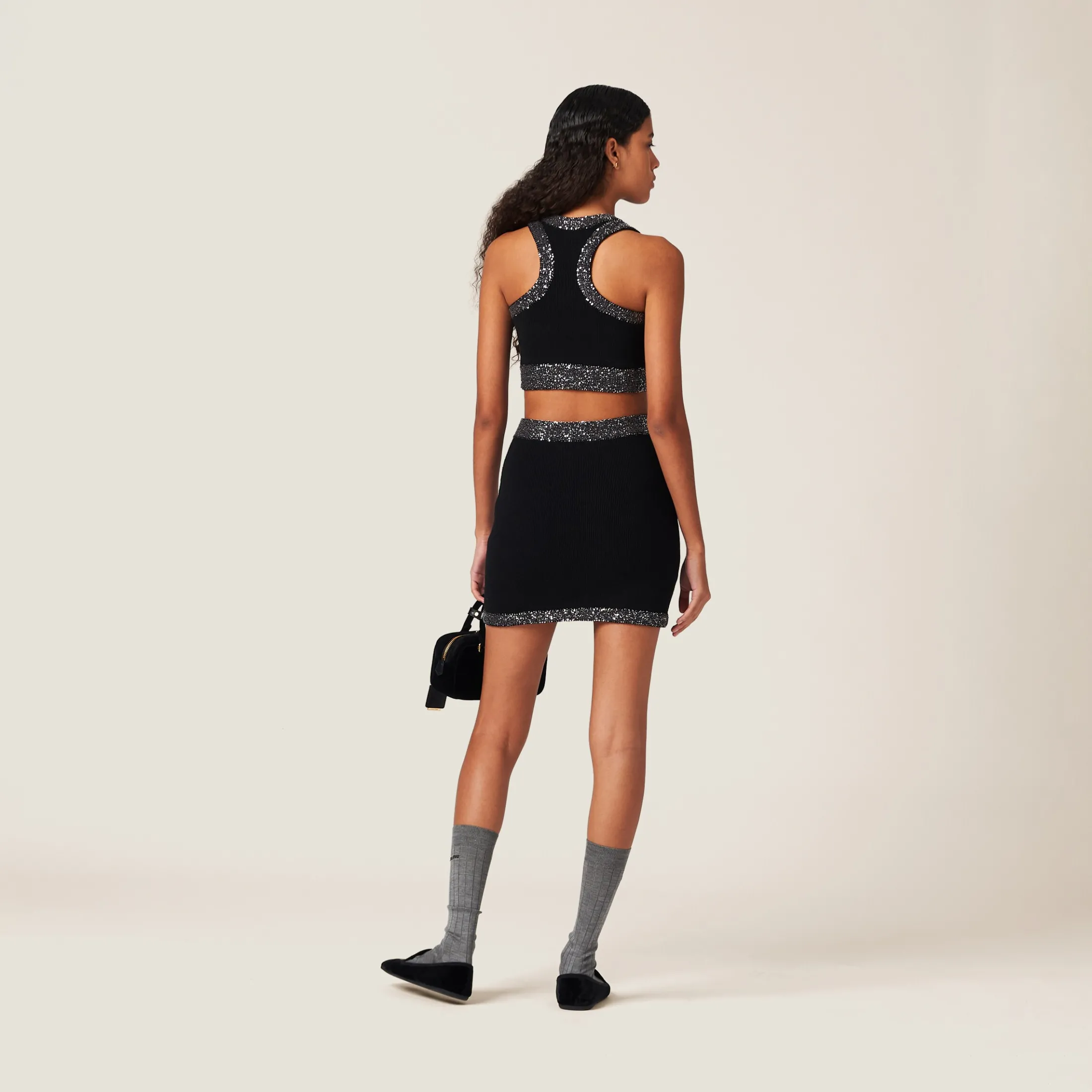 Black/black Cashmere Top | Miu Miu