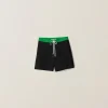 Black/grass Green Satin Bermudas | Miu Miu