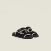 Black/ivory Crochet Knit Slides | Miu Miu