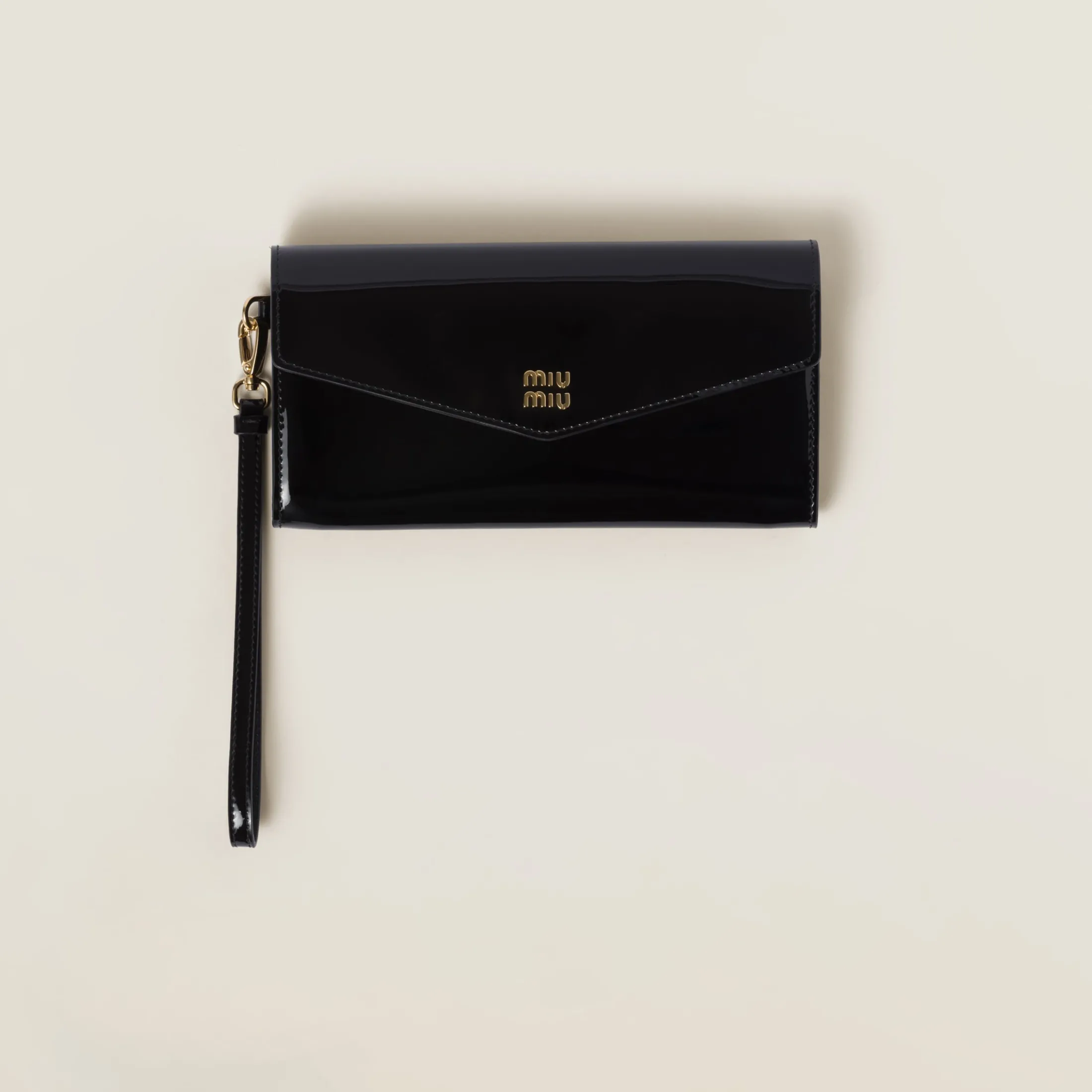 Black/red Patent Leather Card Holder | Miu Miu