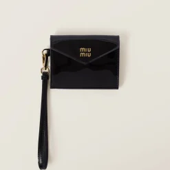Black/red Patent Leather Card Holder | Miu Miu