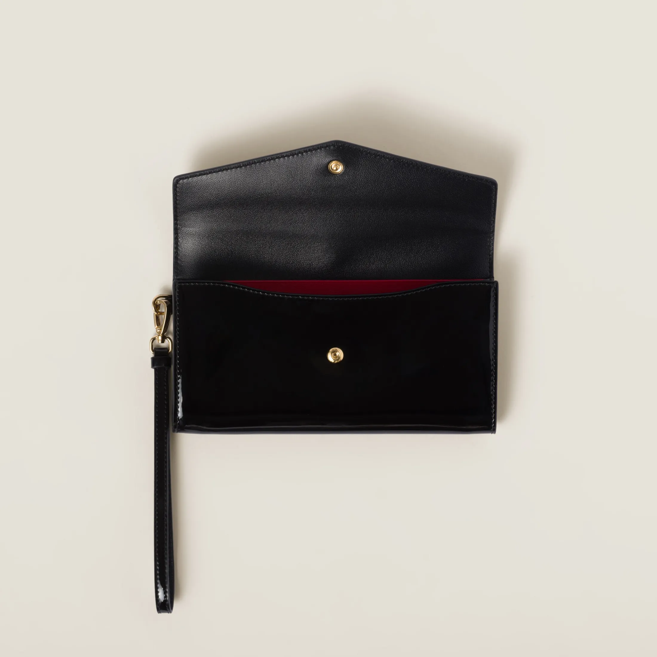 Black/red Patent Leather Card Holder | Miu Miu