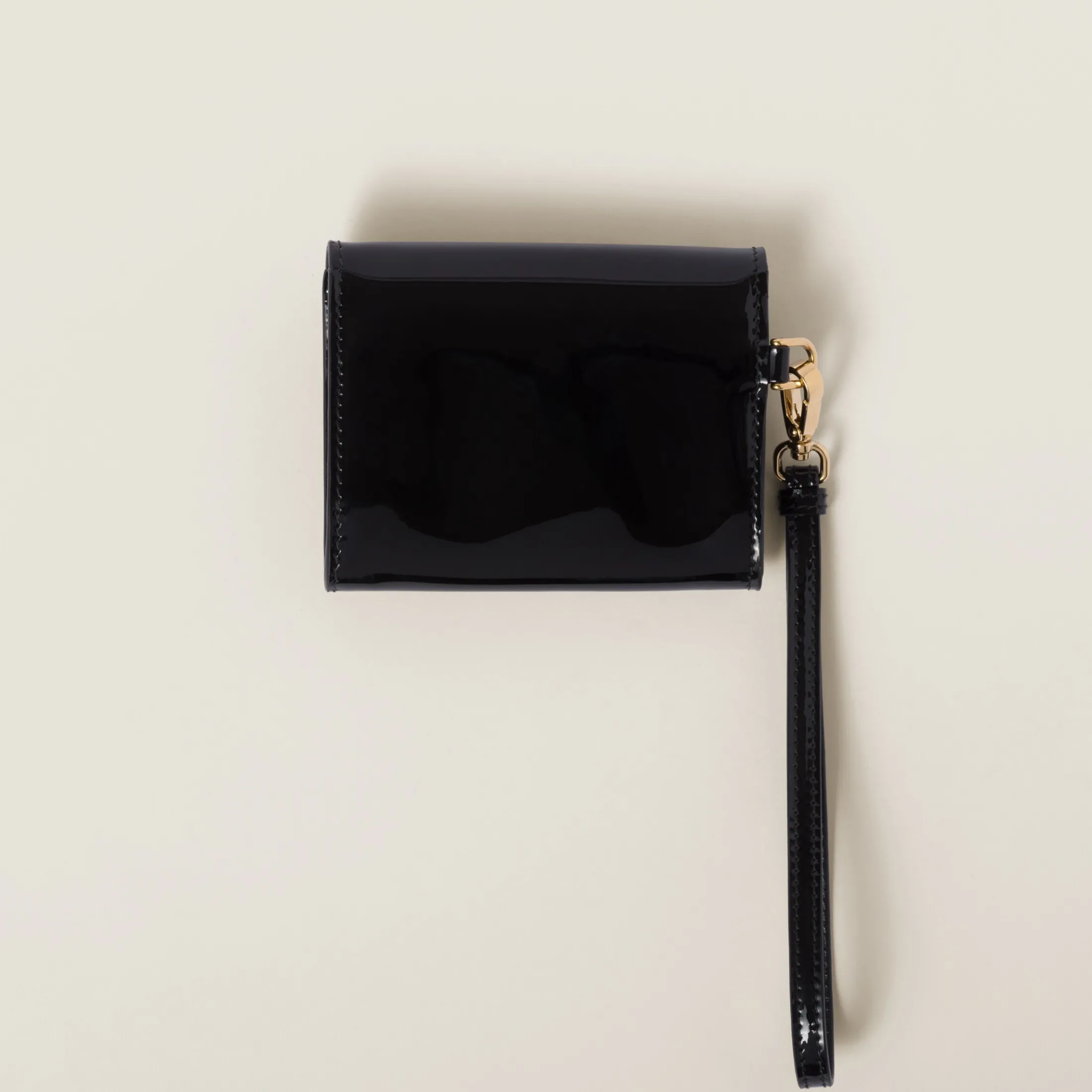 Black/red Patent Leather Card Holder | Miu Miu