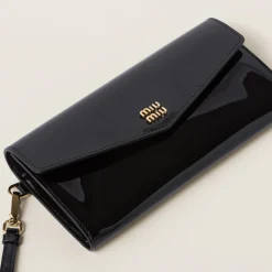 Black/red Patent Leather Card Holder | Miu Miu
