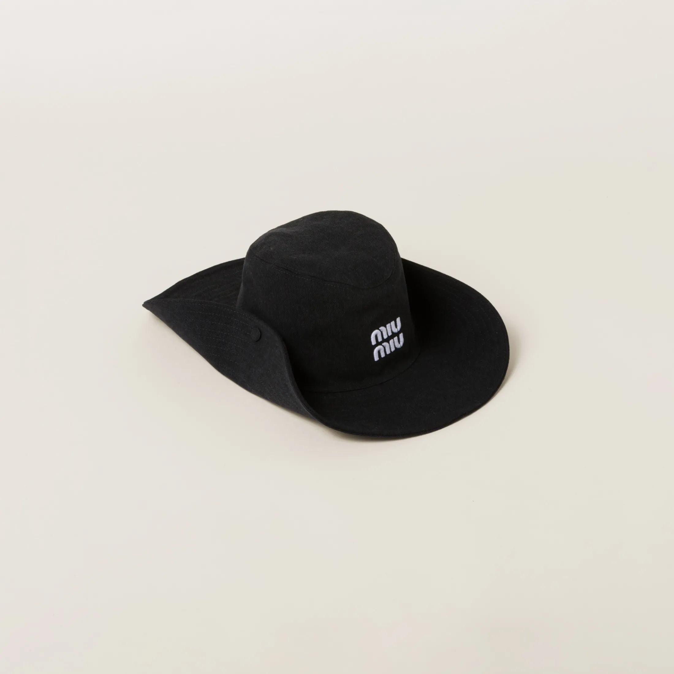 Black/white Denim Hat | Miu Miu