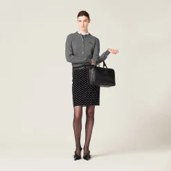 Black/white Polka-dot Viscose Skirt | Miu Miu