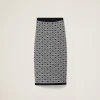 Black/white Viscose Skirt | Miu Miu