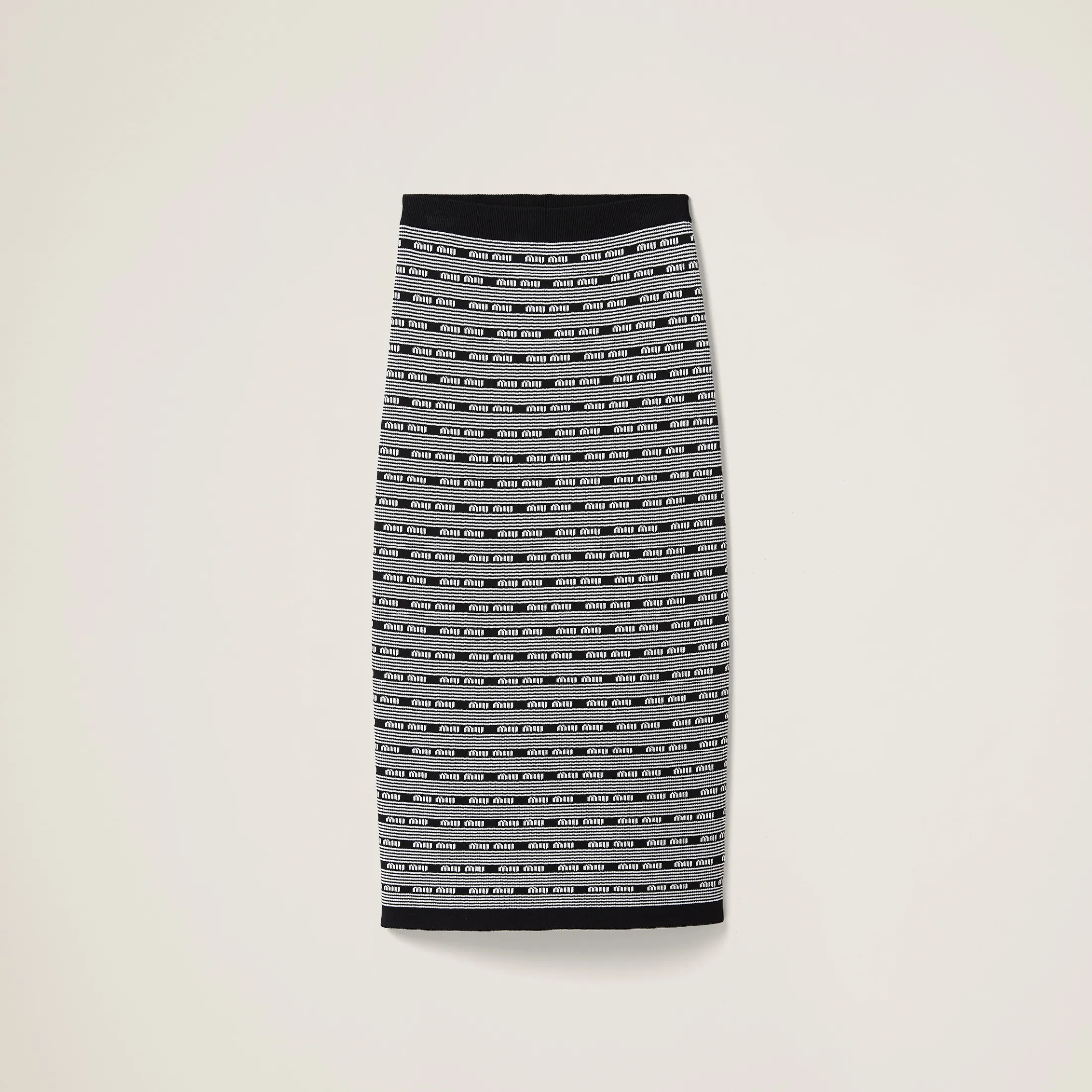 Black/white Viscose Skirt | Miu Miu