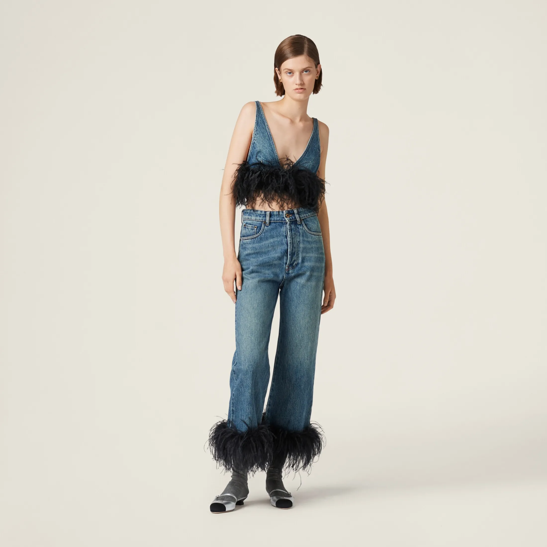 Blue/black Denim Jeans | Miu Miu