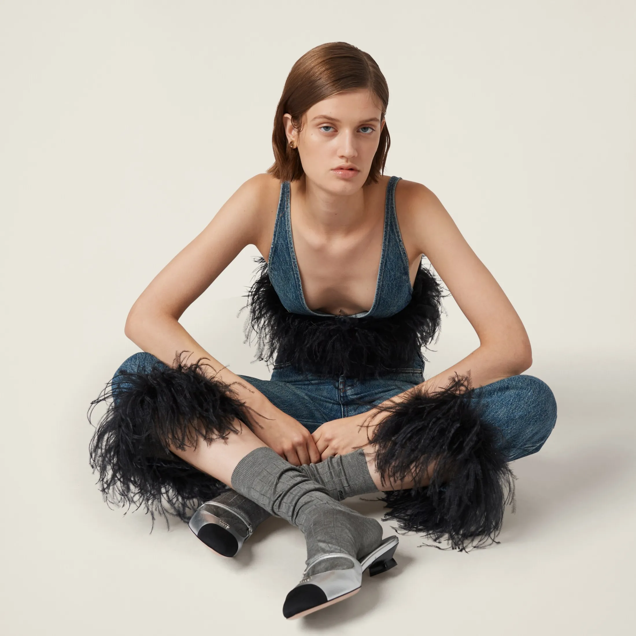 Blue/black Denim Jeans | Miu Miu