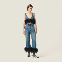 Blue/black Denim Top | Miu Miu