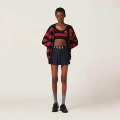 Blue/burgundy Cotton Knit Top | Miu Miu