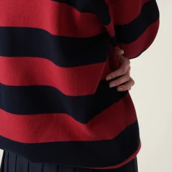 Blue/burgundy Cotton Knit Cardigan | Miu Miu