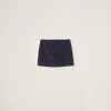 Blue/ivory Polka-dot Crepe De Chine Miniskirt | Miu Miu