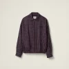 Blue/red Checked Wool Blouson Jacket | Miu Miu