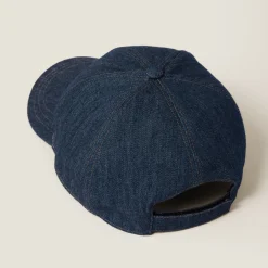 Blue+tobacco Denim Baseball Cap | Miu Miu