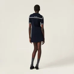 Blue/white Cotton Mini-dress | Miu Miu