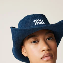 Blue/white Denim Hat | Miu Miu