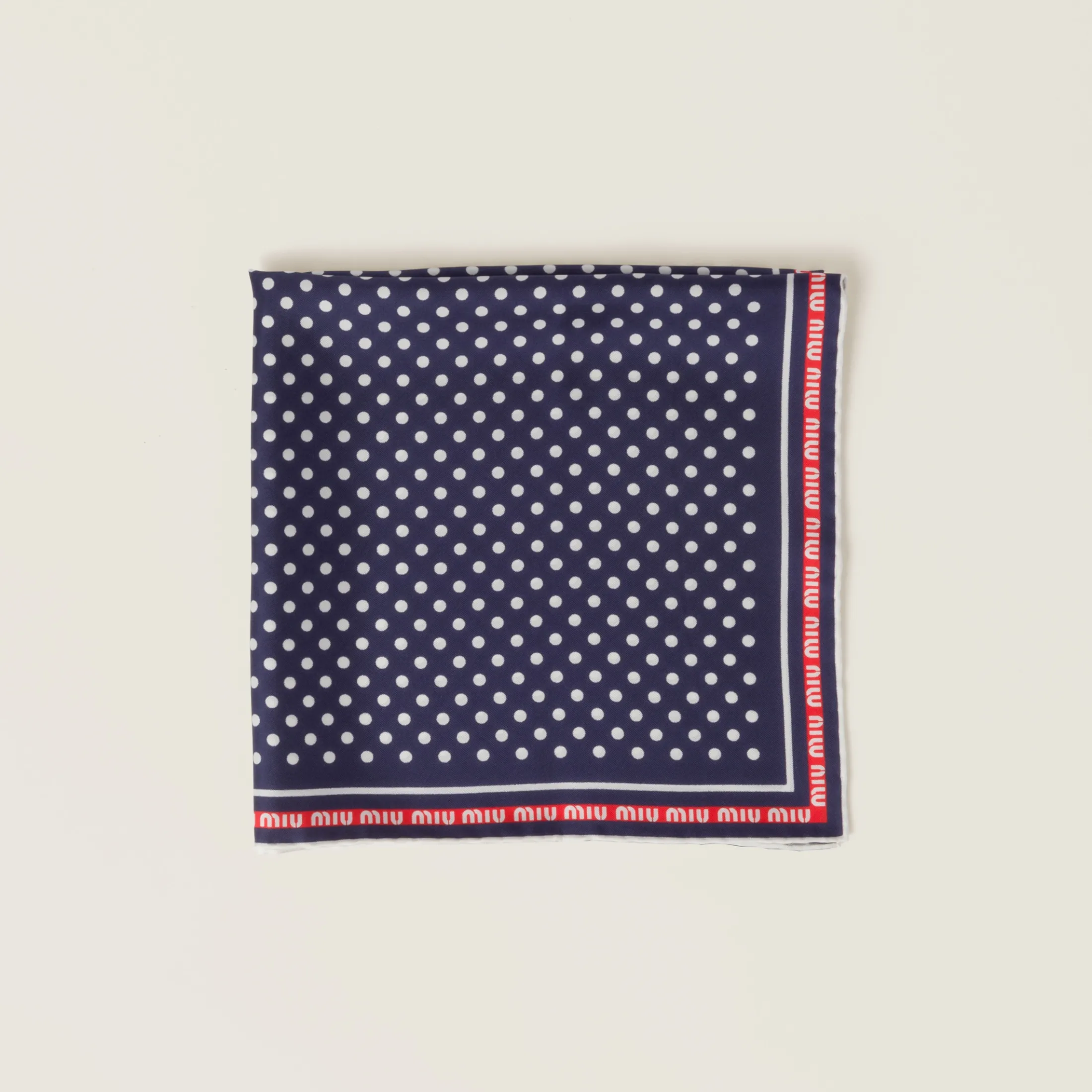 Blue/white Printed Twill Scarf | Miu Miu