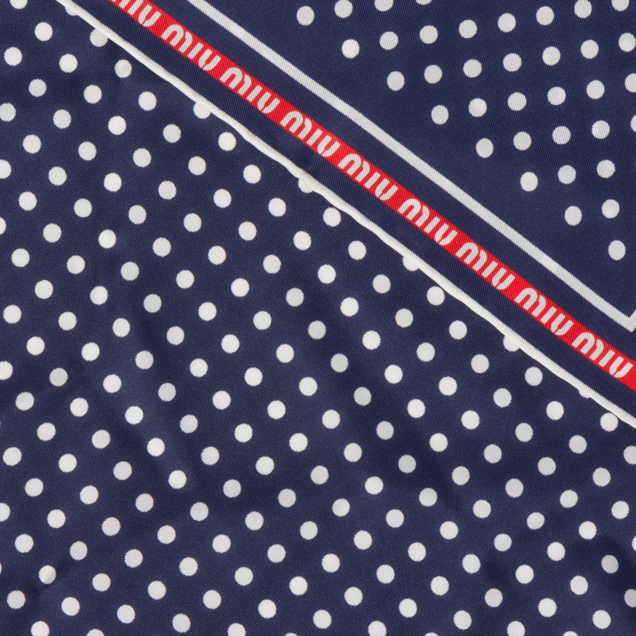 Blue/white Printed Twill Scarf | Miu Miu