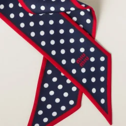 Blue/white Printed Twill Scarf | Miu Miu