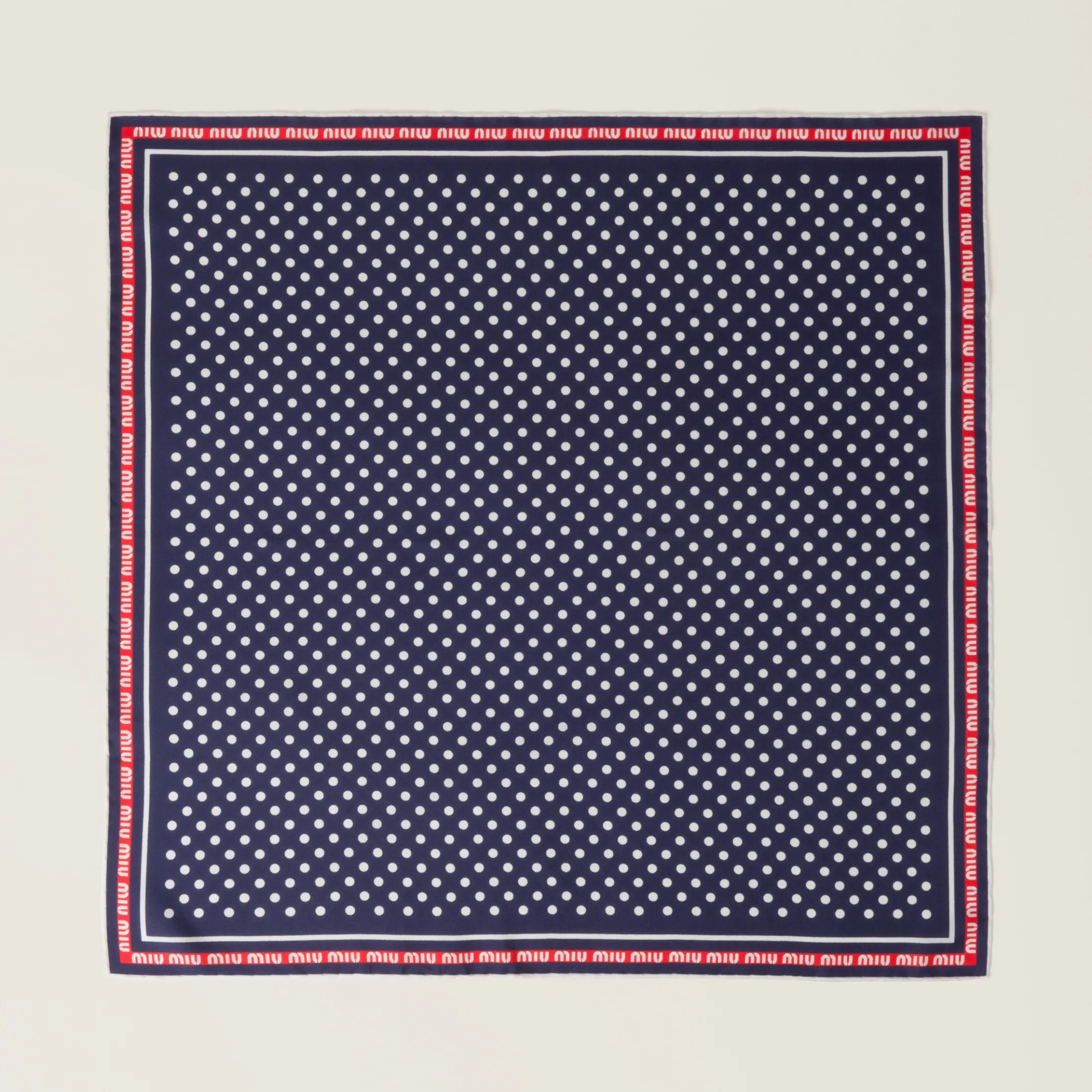 Blue/white Printed Twill Scarf | Miu Miu