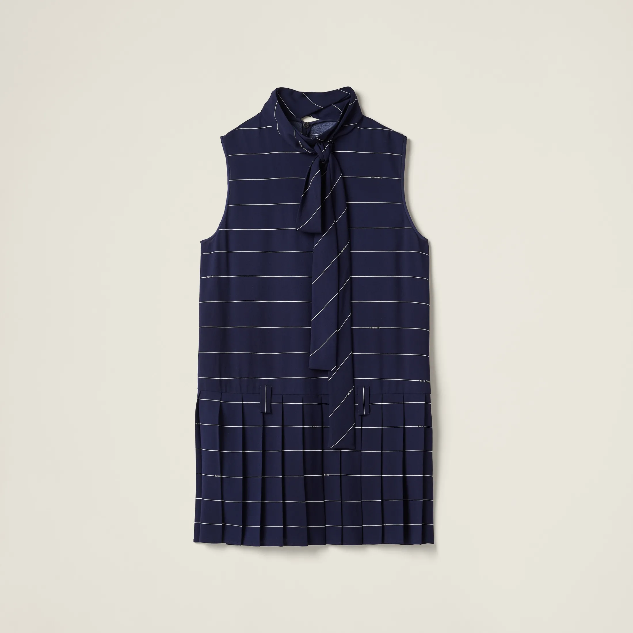 Blue/white Striped Jersey Dress | Miu Miu