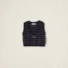 Blue/white Viscose Knit Top | Miu Miu