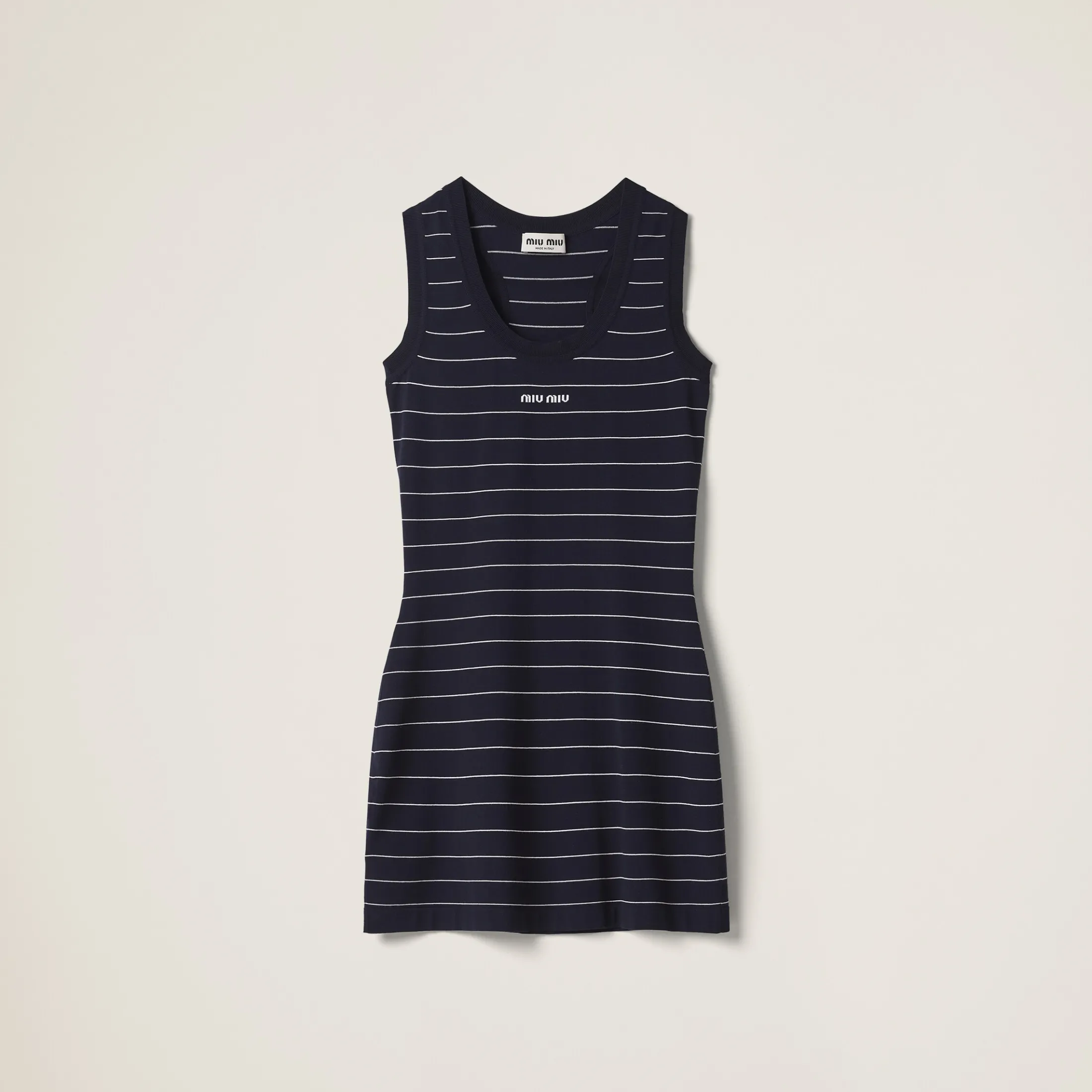 Blue/white Viscose Mini-dress | Miu Miu