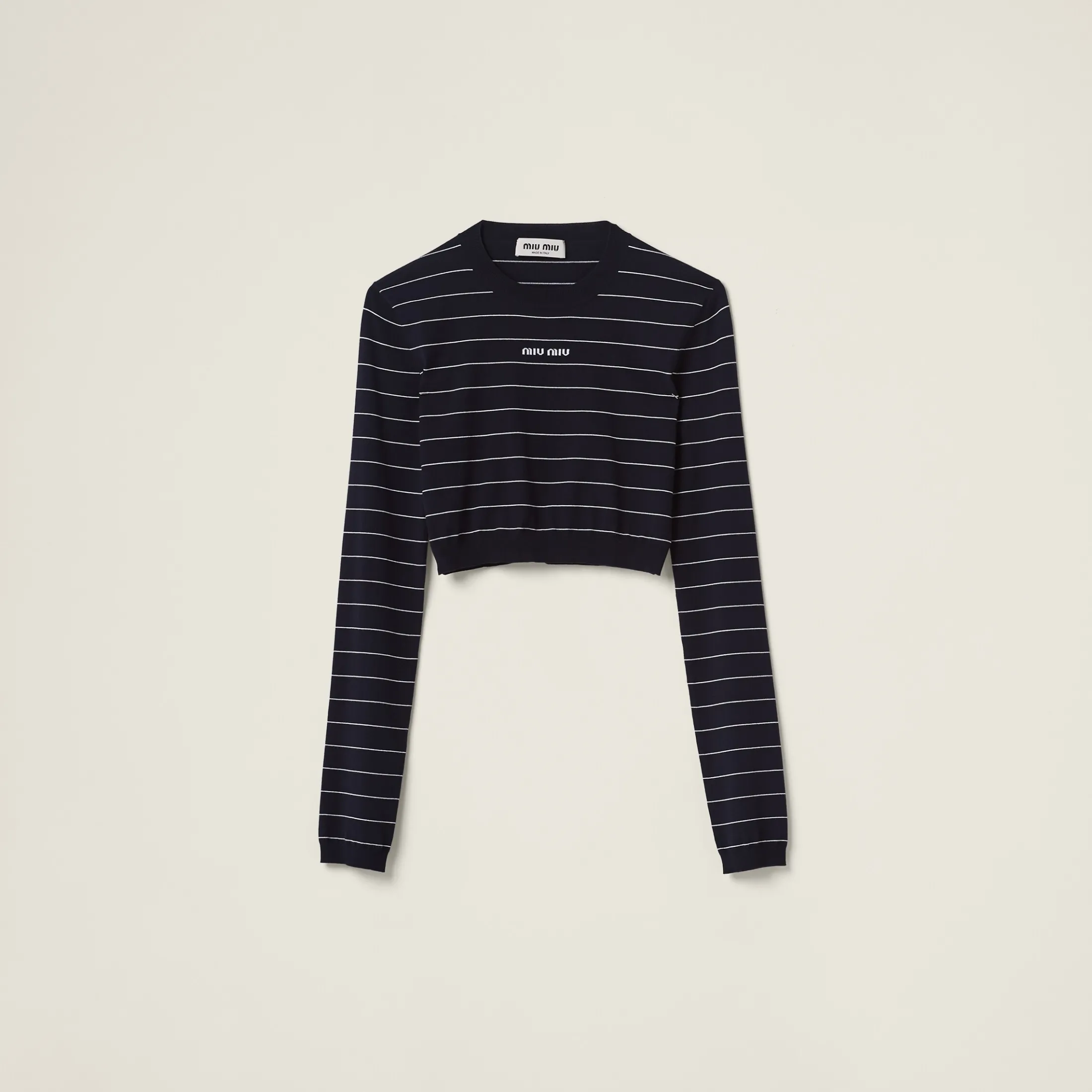 Blue/white Viscose Sweater | Miu Miu